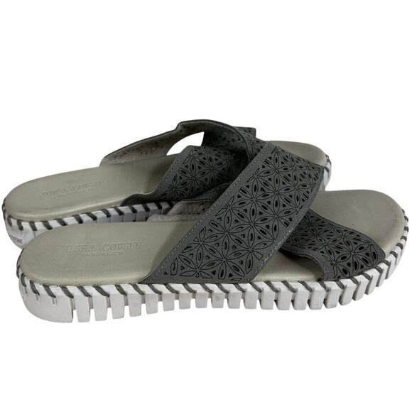 Ilse Jacobsen Hornbaek Gray Cross Band Sandal Women's Size 42 (US 12) EUC - Picture 2 of 8